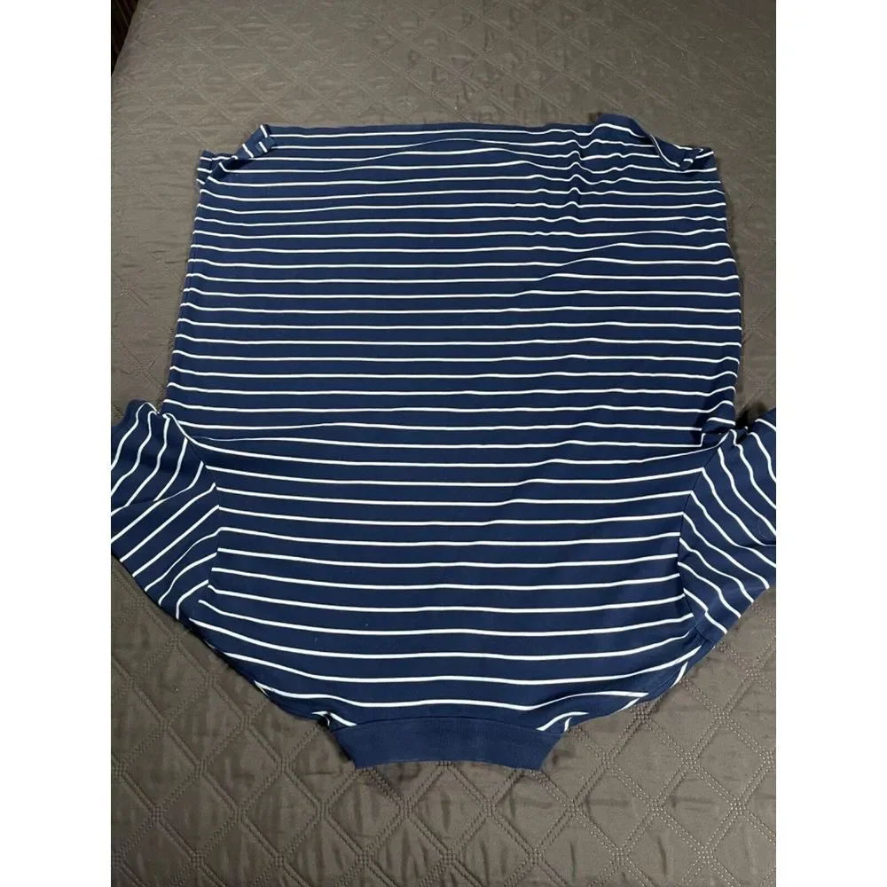 Polo Ralph Lauren Shirt Mens XXL Blue White Striped‎ Short Sleeve Soft Cotton